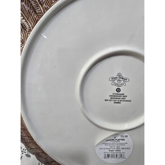 NWT John Derian Target Feathers Round Serving Platter – 13" Stoneware (lighter) - Picture 7 of 9